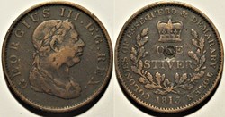 George III - 1 Stiver 1813, Demerara and Essequibo