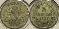 Friedrich I - 3 Kreuzer 1867 - Grand-Duchy of Baden