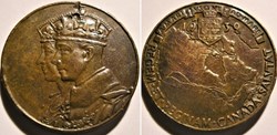 George VI & Elizabeth - 1939 Royal Visit Canada, Bronze Medal, UK