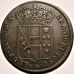 1830 Grand Duché de Toscane, 5 Quattrini - Leopold II Habsbourg-Toscane
