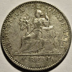 Guatemala - 1 Real 1899/88 Repunched Date