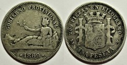 1869 - Peseta - Provisional Government of Spain