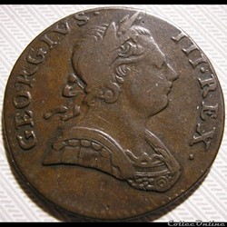 1772 Half Penny No Regal - George III of Great Britain (ex.2)