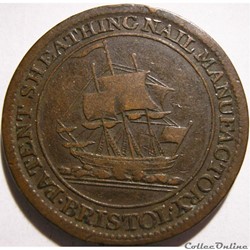 1811 HalfPenny Patent Sheathing Nail Manufactory - Bristol