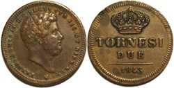 1843 Royaume de Naples, 2 Tornesi - Ferdinando II