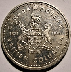 Elizabeth II - 1 Dollar 1871-1971 British Colombia, Centennial