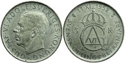 Gustaf VI Adolf of Sweden - 5 Kronor 1952 - 70th. Birthday