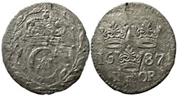 Sweden - Karl XI - 1 Öre 1687