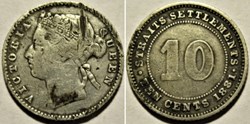 Victoria - 10 Cents 1881 - Straits Settlements, Malaysia