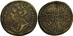 c.1711 Queen Anne Stuart - Token, Reichspfennig by J.J. Dietzel