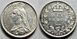 Victoria - Jubilee Sixpence 1888 - Great Britain (2 ex.)