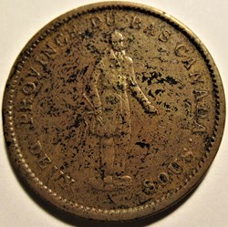 Bas-Canada 1837, Deux Sous / One Penny - City Bank Token
