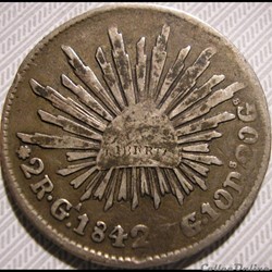México - 2 Reales 1842/32 Ga - 2nd Republic