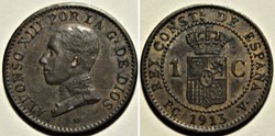 1913 - 1 Centimo - Alfonso XIII de España