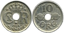 Christian X Denmark - 10 Øre 1924