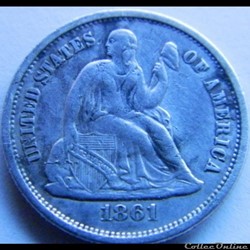 1861 Dime / 10 Cents