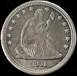 1861 Quarter Dollar - 25 cents