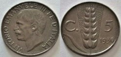 1936 Regno d'Italia, 5 Centesimi, Roma - Vittorio Emanuele III - Error