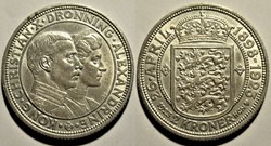 Christian X & Alexandrine Denmark - 2 Kroner 1923 Silver Wedding