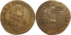 1673 Antwerp token, Declaration of war on France - Carlos II of Spain