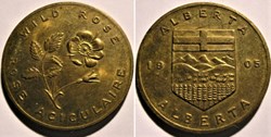 Alberta 1905 - Provincial Arms and Flowers 1965-68, Shell Oil Token
