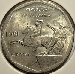 10 Pesos 1981 - J.M. Córdoba , Colombia