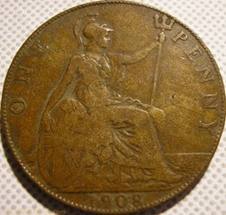 Edward VII - One Penny 1908 - Great Britain