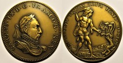 Charles IX, roi de France - 1572 Médaille Hercule attaquant l'Hydre de Lerne