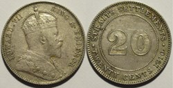 Edward VII - 20 Cents 1910, Bombay - Straits Settlements