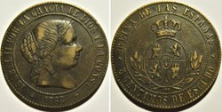 1868 Jubia - 5 Centimos - Isabel II de España