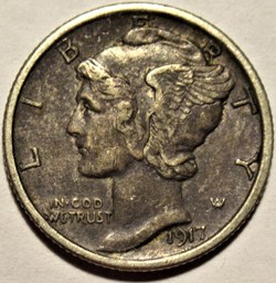 1917 Dime - Double Die