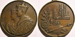 George VI & Elizabeth - 1937 Coronation Medal - Wetsminster Abbey, UK