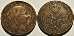 1868 Barcelona - 2½ Centimos - Isabel II España