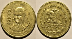 México 1988 - 1000 Pesos, Sor Juana Inés de la Cruz - E.U Mexicanos