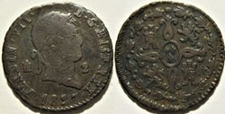 1827 Segovia 2 Maravedis (repunched date) - Fernando VII de España