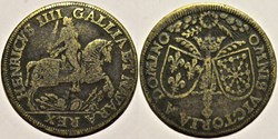 Henri IV à cheval - c.1593 - Jeton de Nuremberg, variété