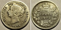 Victoria - 5 Cents 1874 H