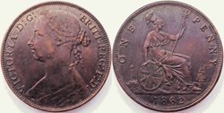 Victoria - One Penny 1882 H - Kingdom of Great Britain (var)