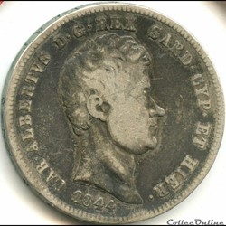 1844 Royaume de Sardaigne, 2 Lire Genova - Carlo Alberto