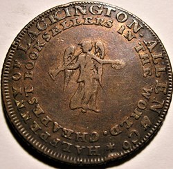 1795 HalfPenny - J. Lackington & Allen’s, Finsbury Square, London, England (variety)
