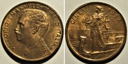 1917 Regno d'Italia, Centesimo, Roma - Vittorio Emanuele III
