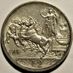 1914 Royaume d'Italie, 2 Lire, Roma - Vittorio Emanuele III