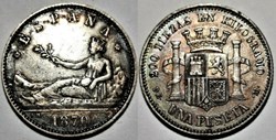 1870 - Peseta - Provisional Government of Spain