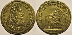 Louis XIV - c.1705, Jeton par J.C. Höger à Nuremberg