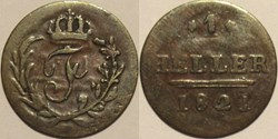 Friedrich I - 1 Heller 1821, Duchy of Saxe-Hildburghausen