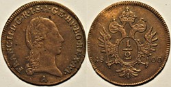 Franz I - 1/2 Kreutzer 1800 Vienna, Austrian Empire