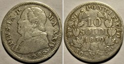 Pio IX, Pope - 10 Soldi 1869, Anno XXIV - Vaticano