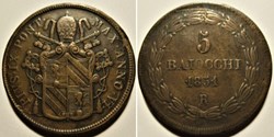 Pio IX, Pope - 5 Baiocchi 1851, Anno VI - Vaticano - Die Crack