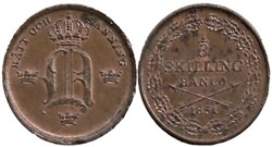 Sweden - Oscar I - 1/3 Skilling 1851