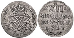 Frederik IV Denmark - 12 Skilling Dansk 1717